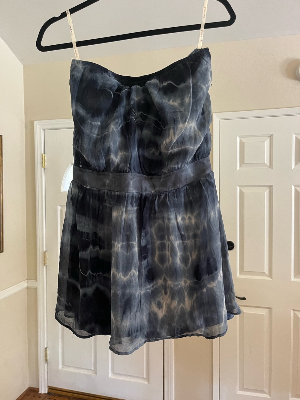 Gypsy 05 100% Silk Tie Dye Strapless Mini Dress XS Made USA